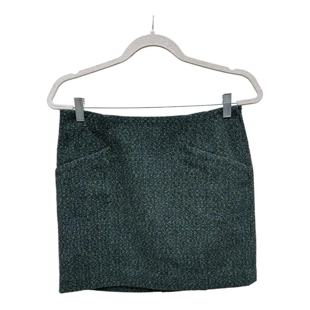 Outback Red Sz 6 Textured Greenish Colored Mini Pencil Skirt Lined Wool Blend